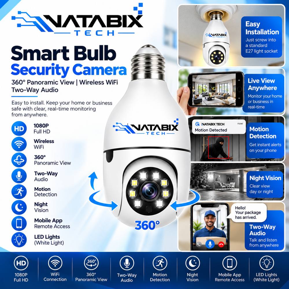 NATABIX TECH smart bulb security camera