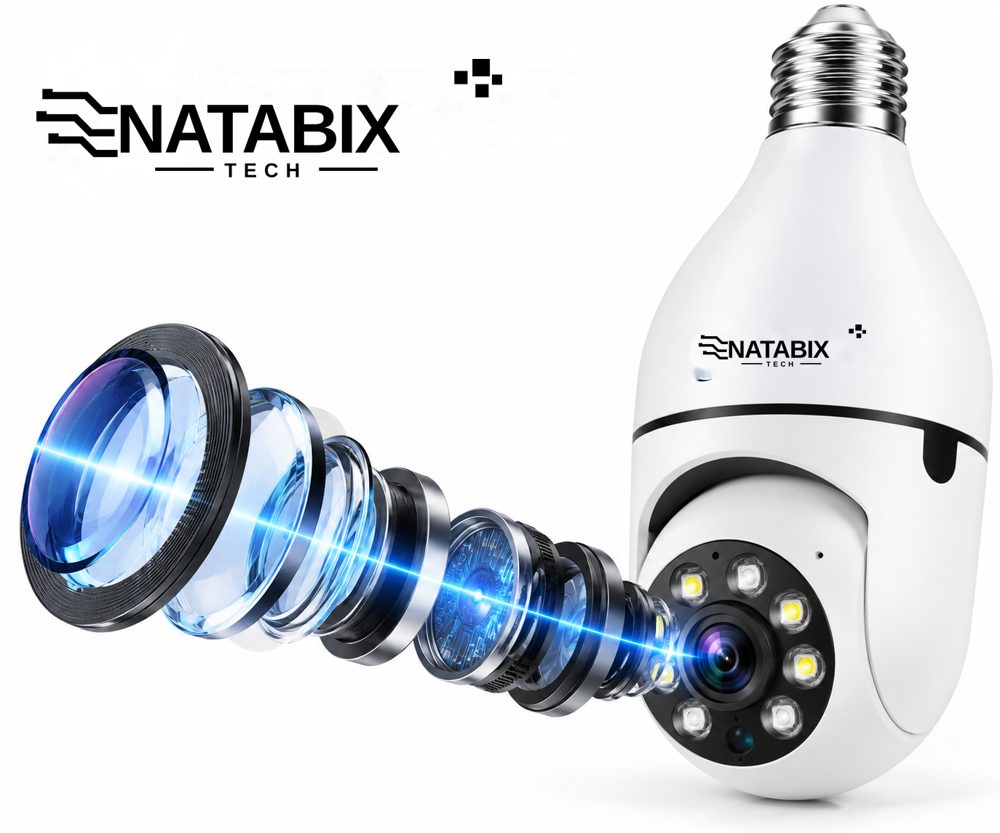 NATABIX TECH smart bulb camera with HD lens