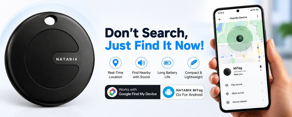 NATABIX TECH Mitag tracker with Google Find My Device app