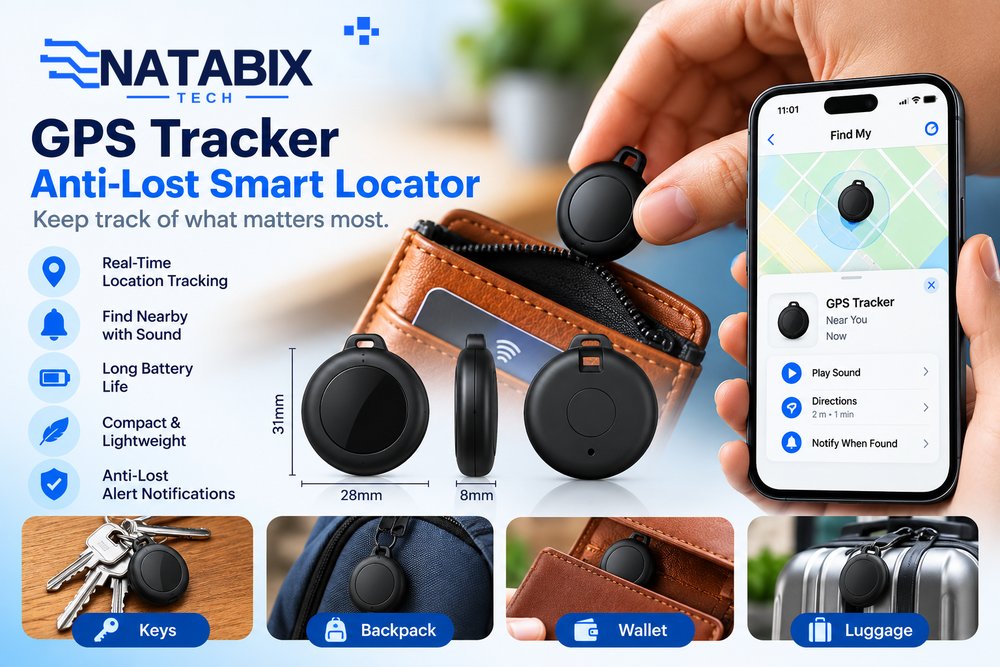NATABIX TECH GPS tracker anti-lost smart locator product sheet