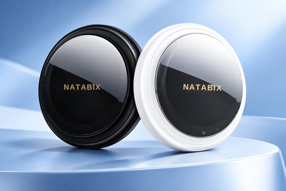 NATABIX tracker in black and white