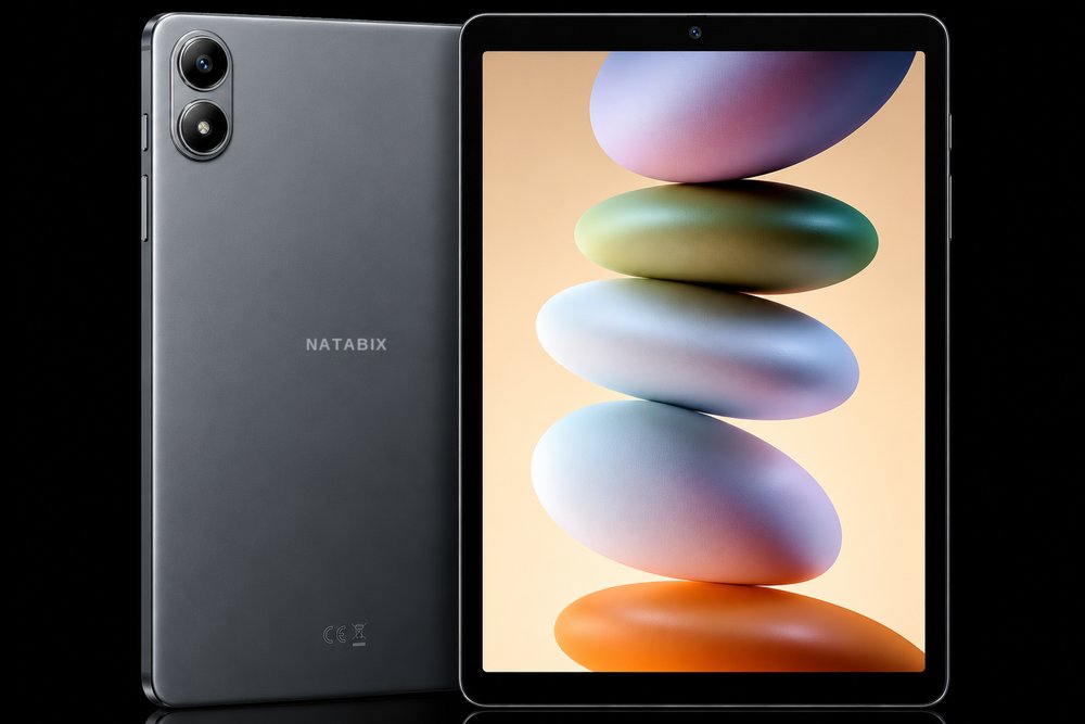 NATABIX tablet, back and front view