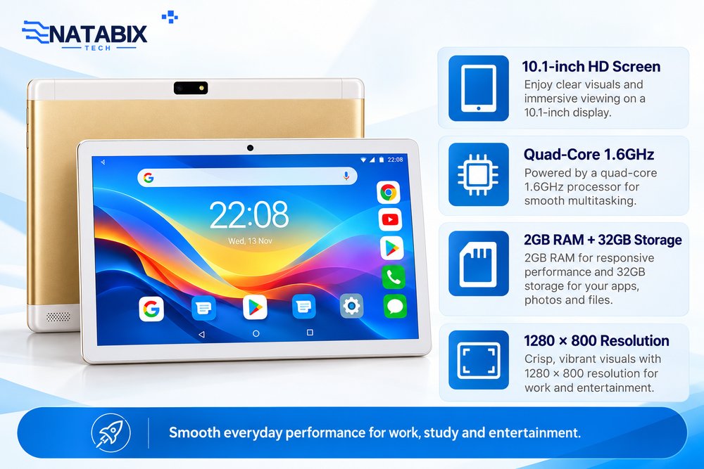 NATABIX 10.1 inch tablet specifications